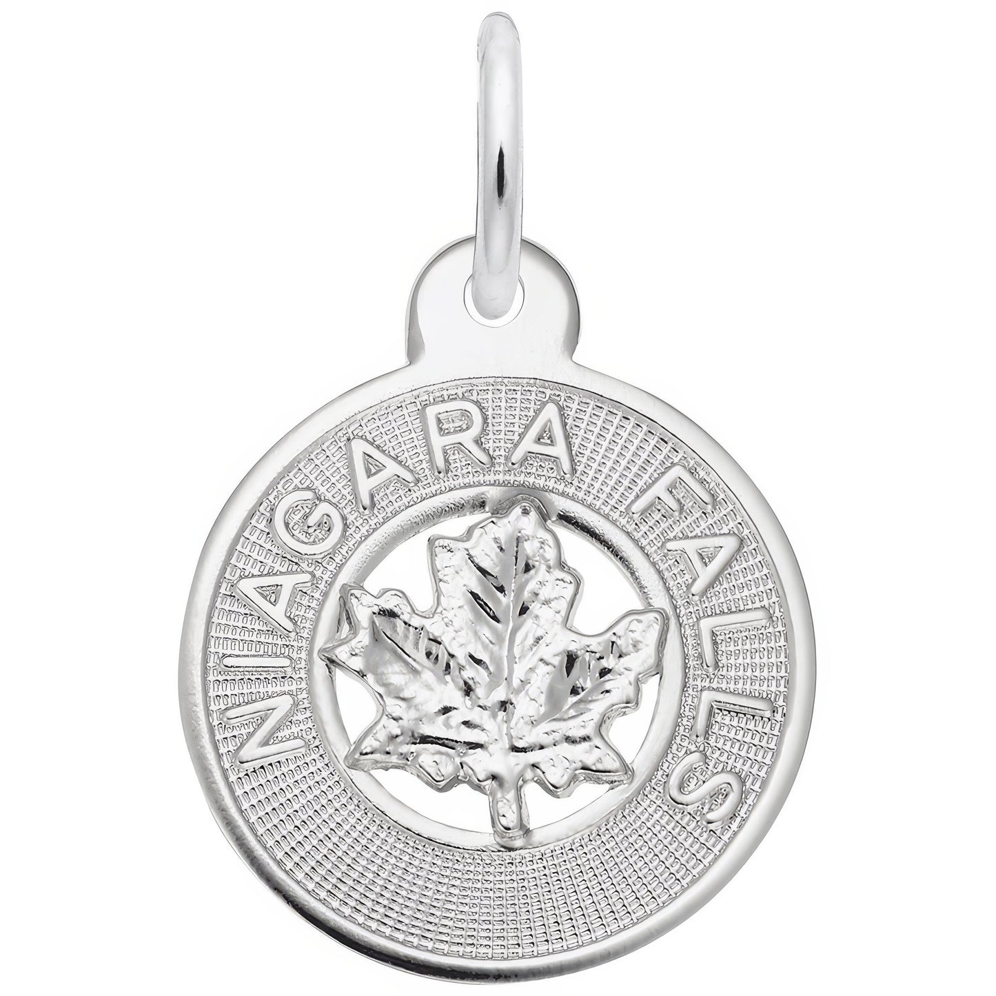 Niagara Falls Small Maple Leaf Ring Charm - Metal - Sterling Silver