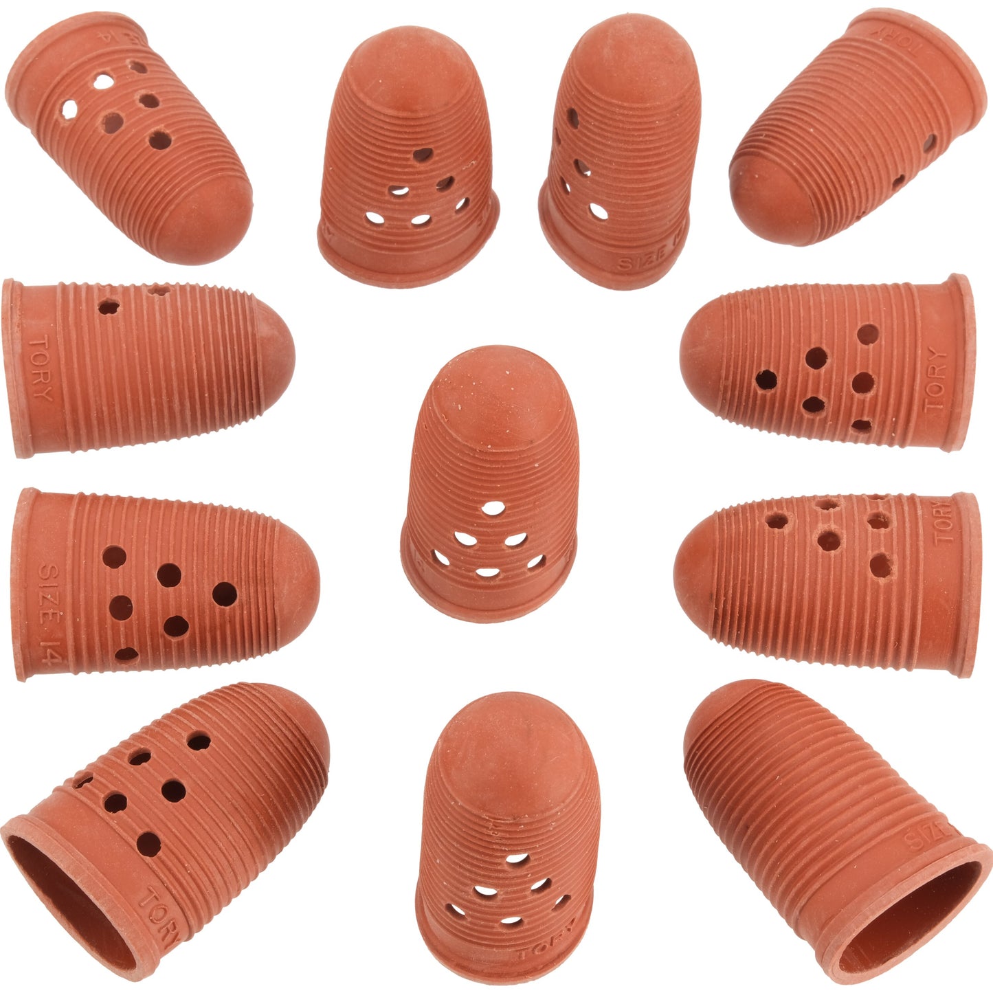 Natural Rubber Fingertip Cots Pads All Sizes - Pack of 12