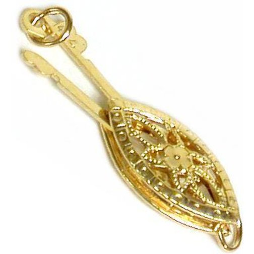 Fishhook Filigree Bead Clasp 14k Gold 15mm
