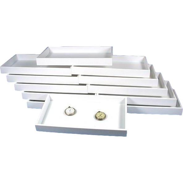 12 Jewelry White Plastic Showcase Display Travel Tray