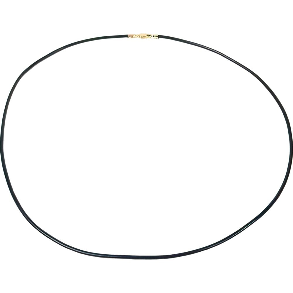Black Leather Cord Necklace Jewelry 14K Gold Clasp 16" 2 Pcs