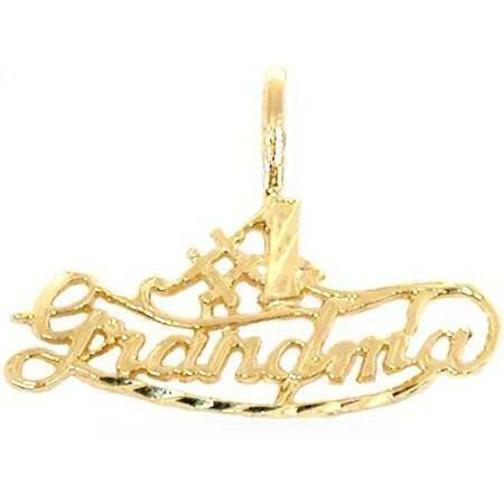 #1 Grandma Pendant Charm 14K Bracelet Necklace Jewelry 2 Pcs