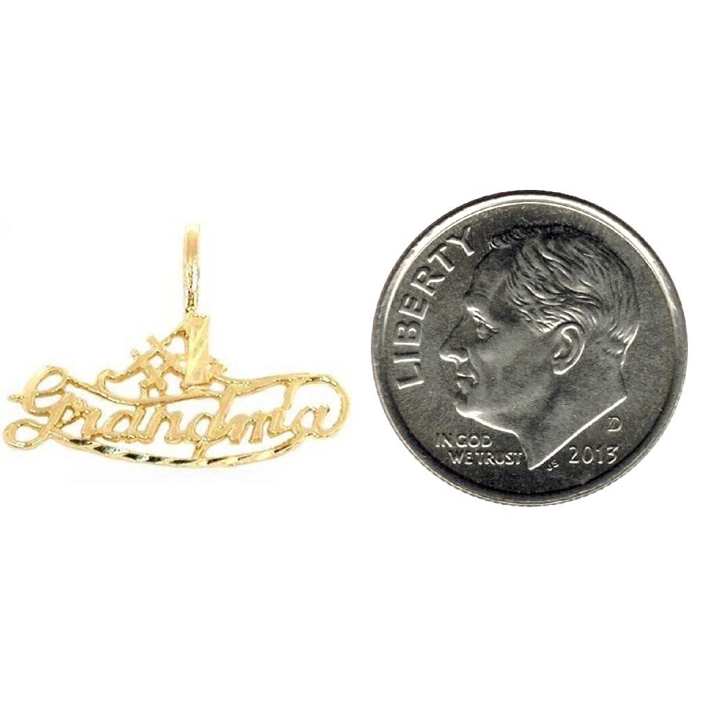 #1 Grandma Pendant Charm 14K Bracelet Necklace Jewelry 2 Pcs