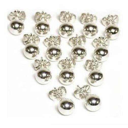 Ball Earrings Sterling Silver 6mm 7 Pairs