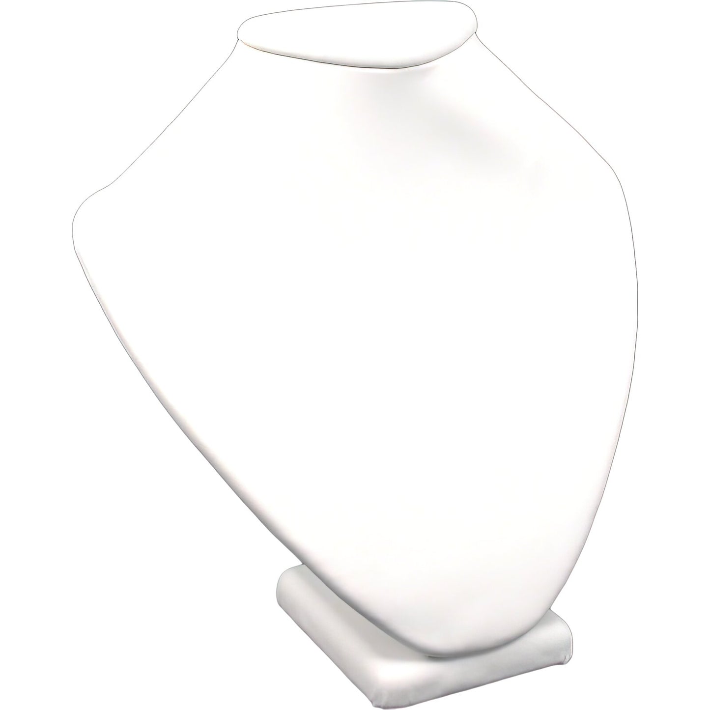2 White Leather Necklace Busts Jewelry Displays 6.5"