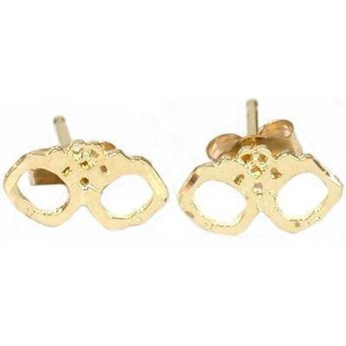 8 Pcs14K Gold Handcuff Earrings Police Handcuffs Ear Jewelry