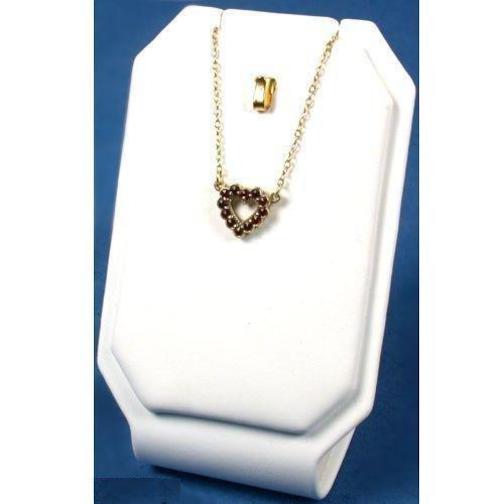 2 Pendant Chain Display Stand Faux Leather White