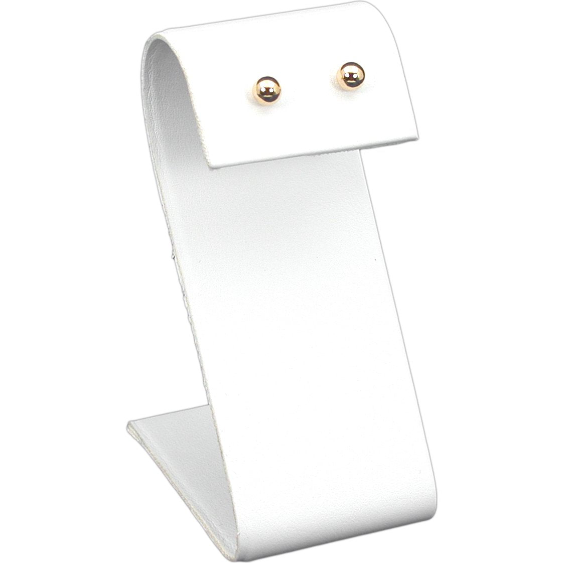 White Faux Leather Earring Countertop Display Stands 3.25" Kit 24 Pcs