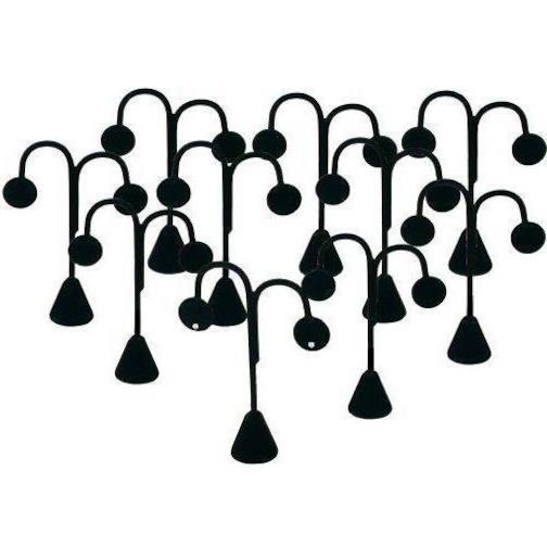 10 Black Velvet Earring Tree Hoop Stud Showcase Displays 5.25"