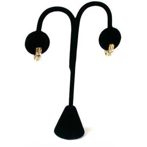 10 Black Velvet Earring Tree Hoop Stud Showcase Displays 5.25"