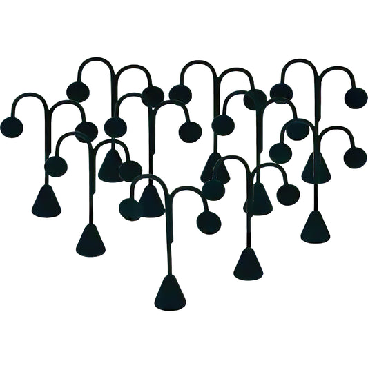10 Black Velvet Earring Tree Hoop Stud Showcase Displays 4.75"