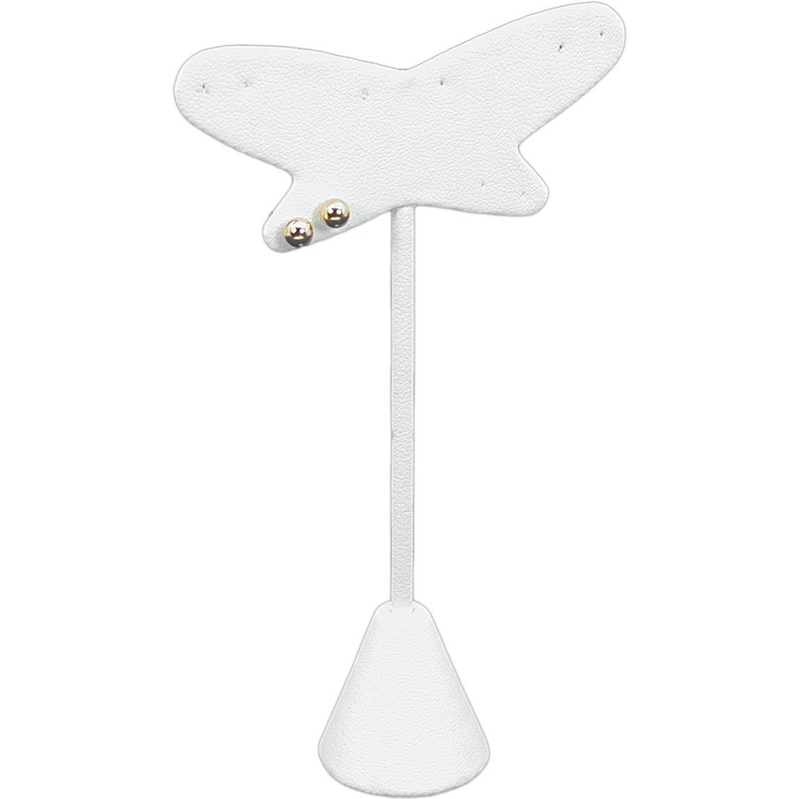 6 White Faux Leather Earring Displays 5 3/4"