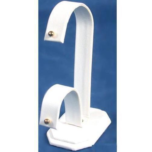 12 White Faux Leather Earring Displays