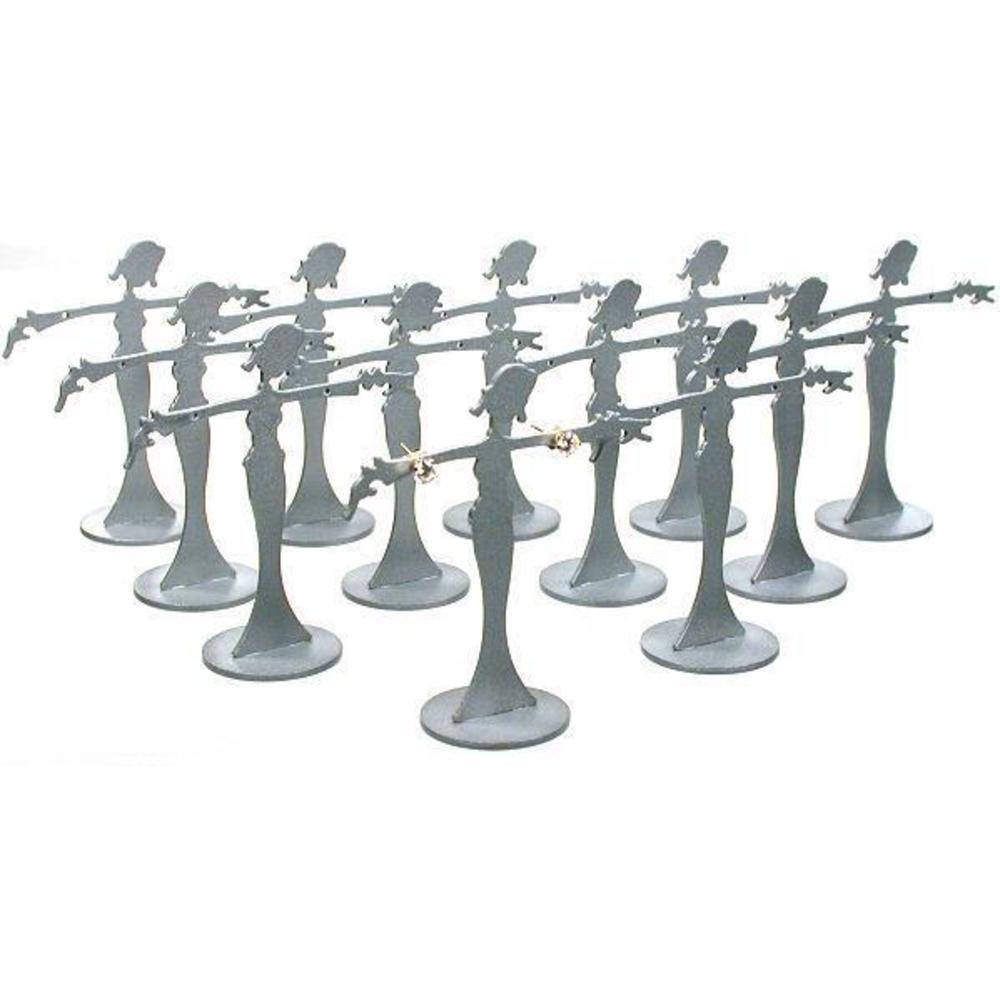 12 Silver Colored Dancer Earring Displays