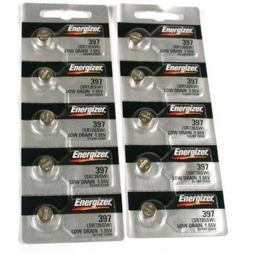 10 Energizer #396/397 SR726SW Watch Batteries Watchmakers Repair Parts