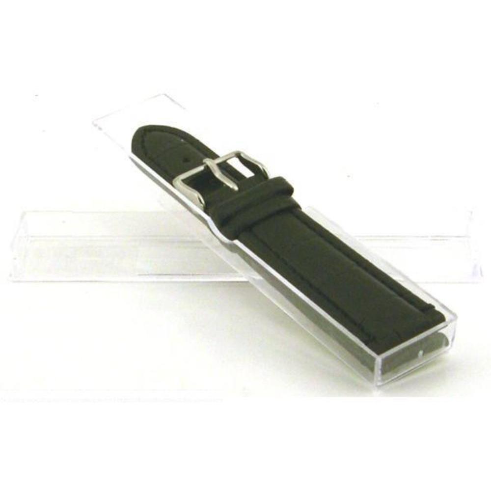 Alligator Grain Leather Watch Band Black 22mm