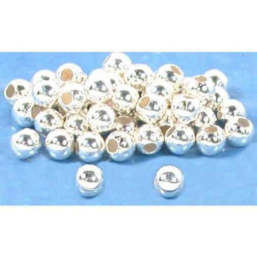 48 Ball Beads Round Sterling Silver Beading Parts 4mm
