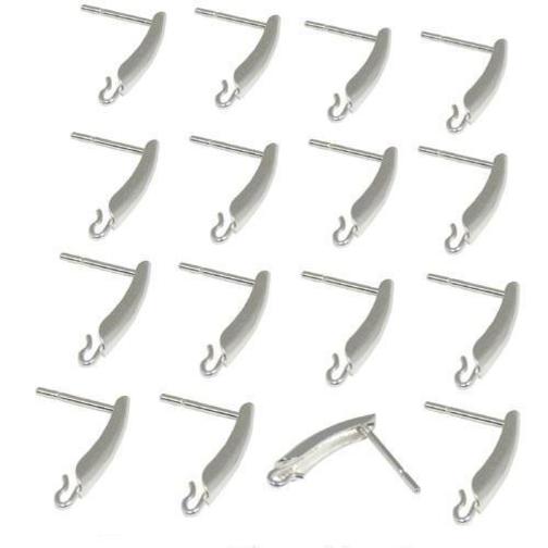 Shield Post Earrings Sterling Silver 14.5mm 8 Pairs