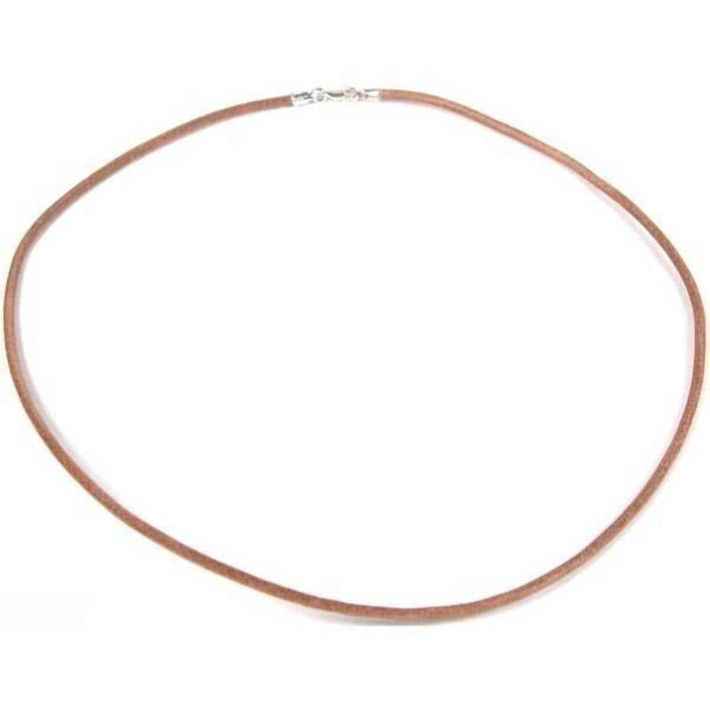 Leather Cord Necklace Brown 16"