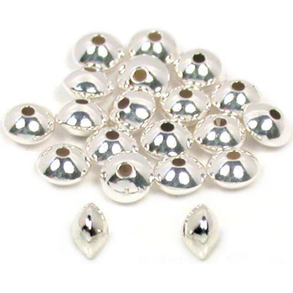 Saucer Polished Sterling Silver Beads 3.5mm 20Pcs