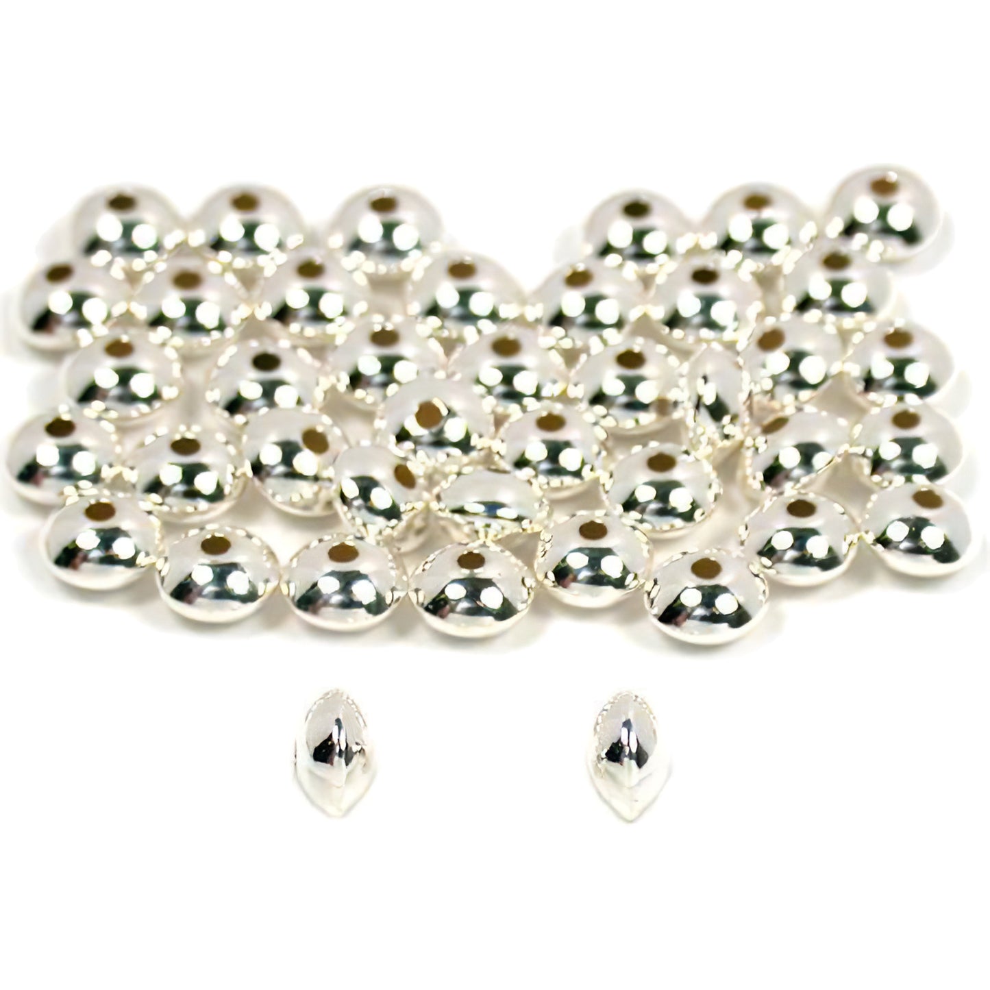 40 Sterling Silver Saucer Beads Beading Jewelry Making 4.5mm x 3mm