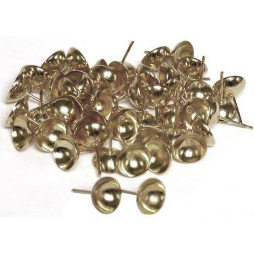 Cup Post Earrings White Plated 12mm 25 Pairs