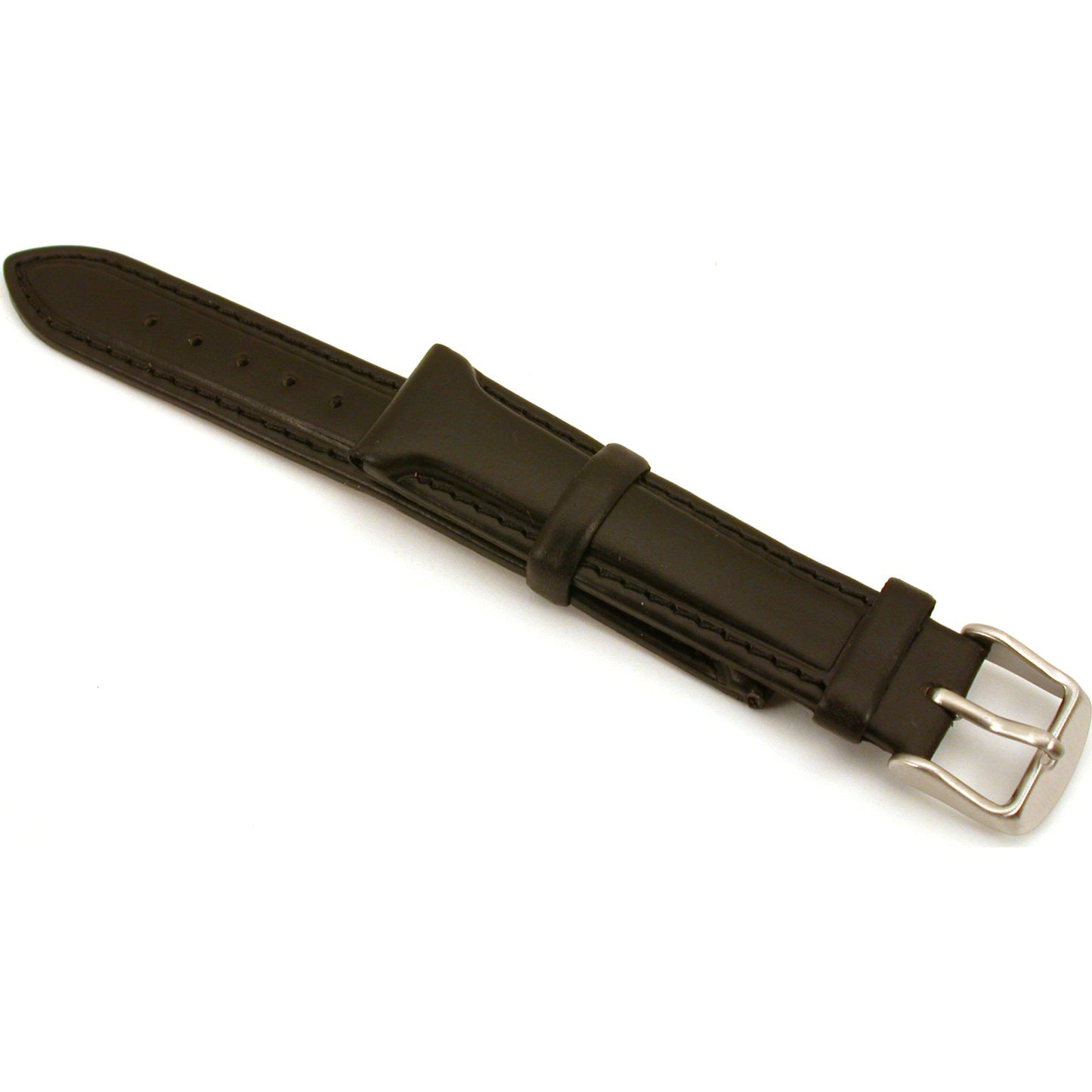 Black Oilskin Leather Watch Band Watchband & Deployment Buckle Watchmaker Repair