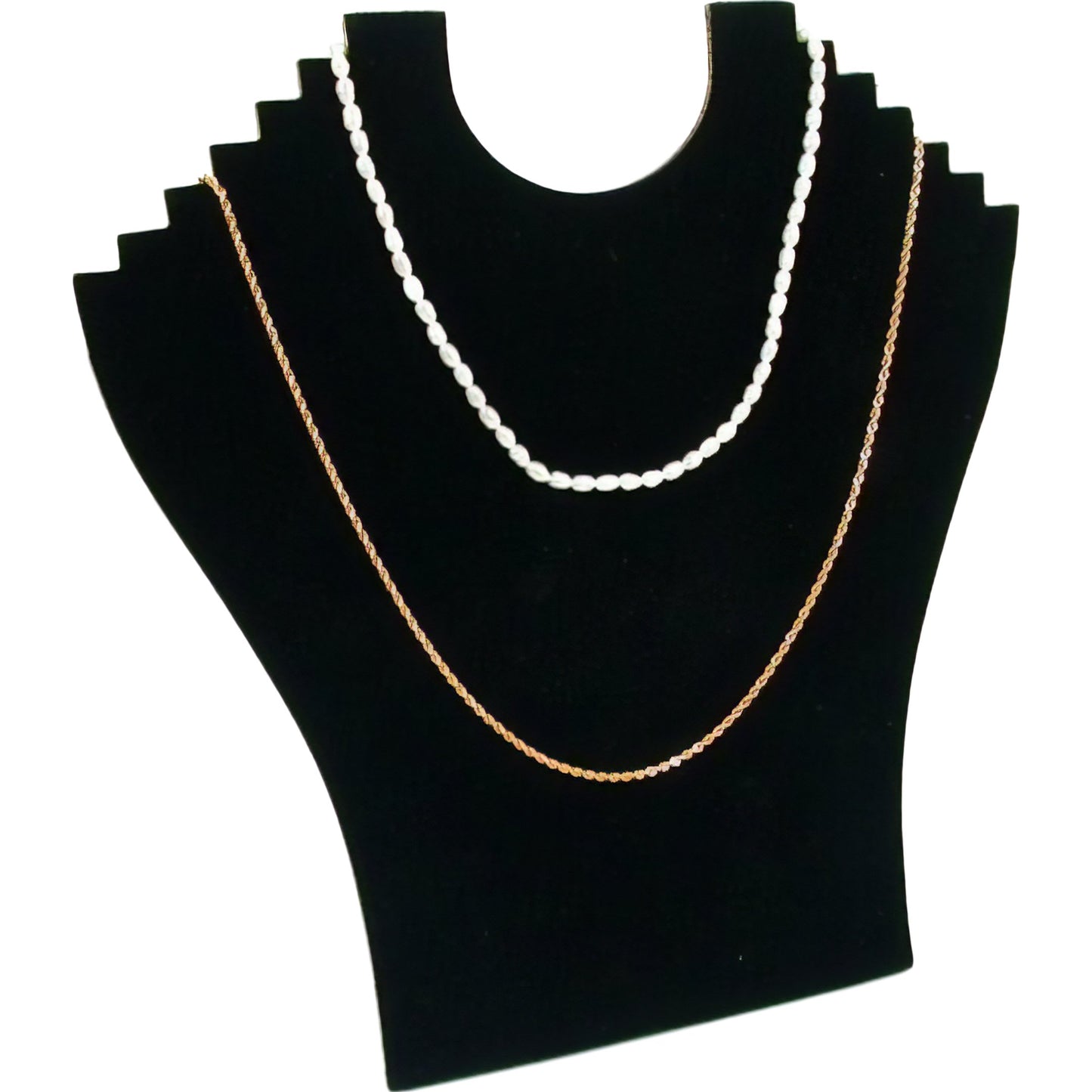 6 Black 6 Tier Display Chain Bust Necklace Bust Easel