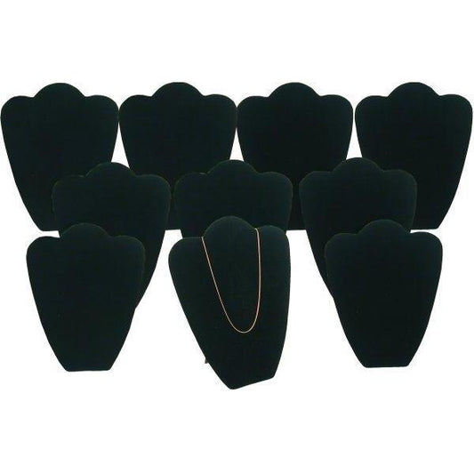 10 Black Velvet Necklace Pendant Jewelry Bust Display