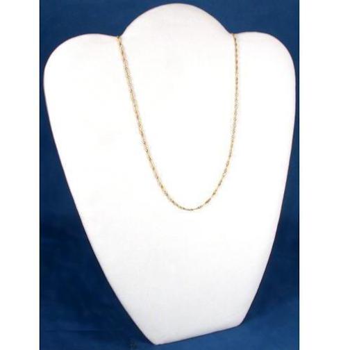 2 White Velvet Padded Necklace Pendant Bust Showcase Displays 10 7/8"