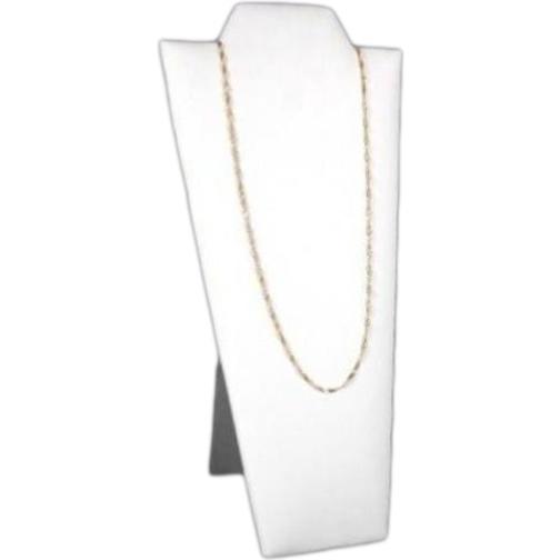 5 White Faux Leather Bust Chain & Necklace Displays