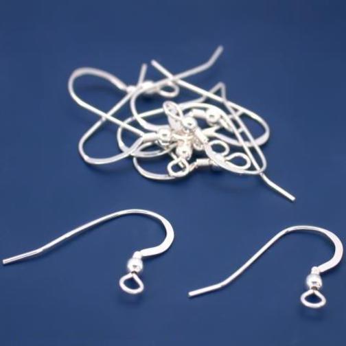 Shepherd Hooks & Coil Sterling Silver 24 Gauge 24.5mm 5 Pairs