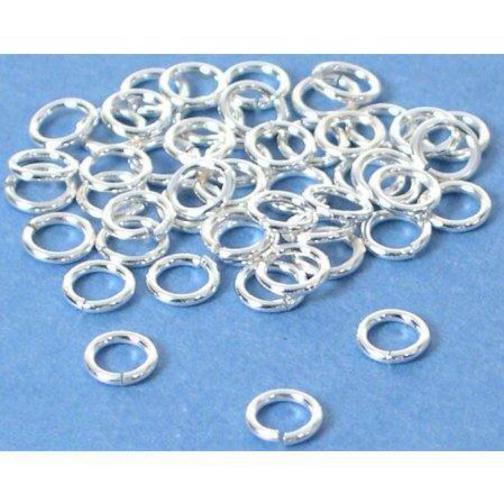 Round Open Jump Rings Sterling Silver 22 Gauge 4mm 50Pcs