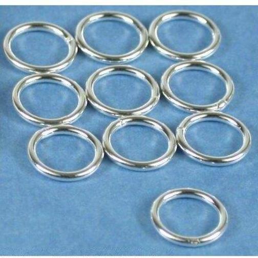 Round Closed Jump Rings Sterling Silver 18 Gauge 8mm 10Pcs