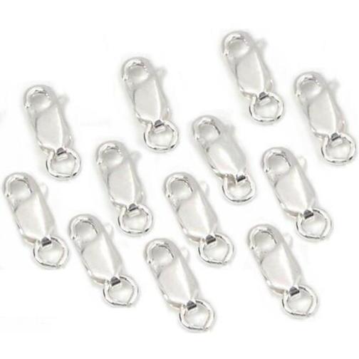 12 Sterling Silver Lobster Claw Clasps Necklace Parts