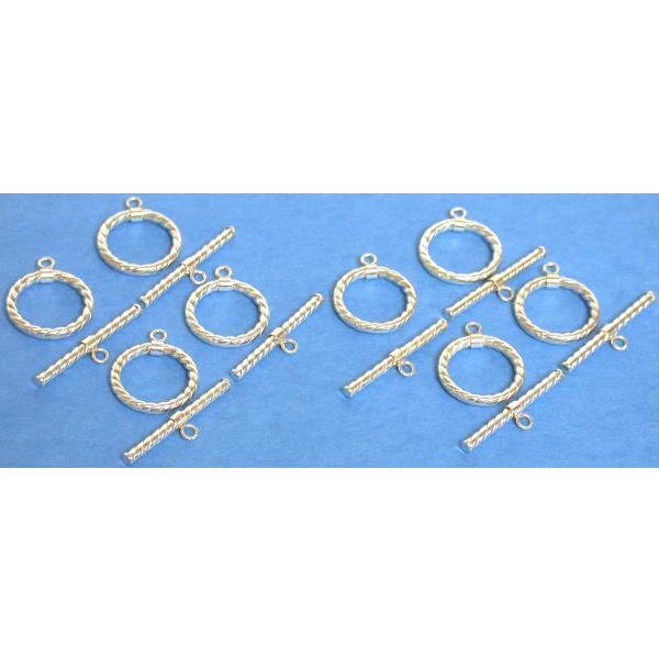 8 Twisted Toggle Clasps Sterling Silver Parts