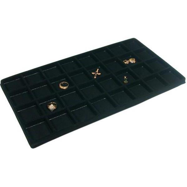 Faux Leather Jewelry Display Case W/ 32 & 72 Slot Tray Inserts Kit 3 Pcs