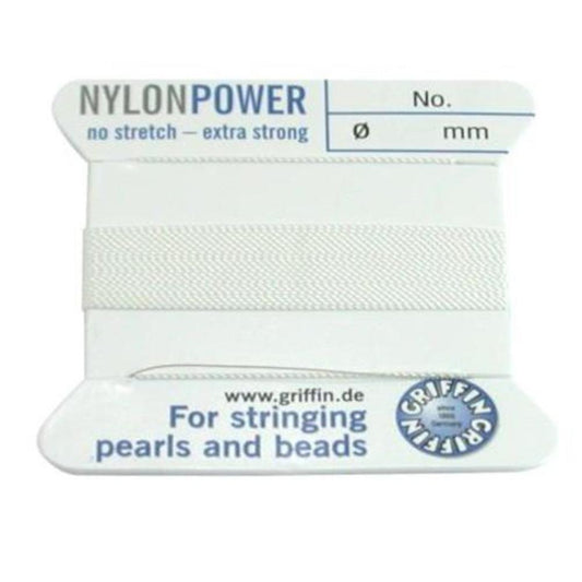 White Nylon Bead Cord #6