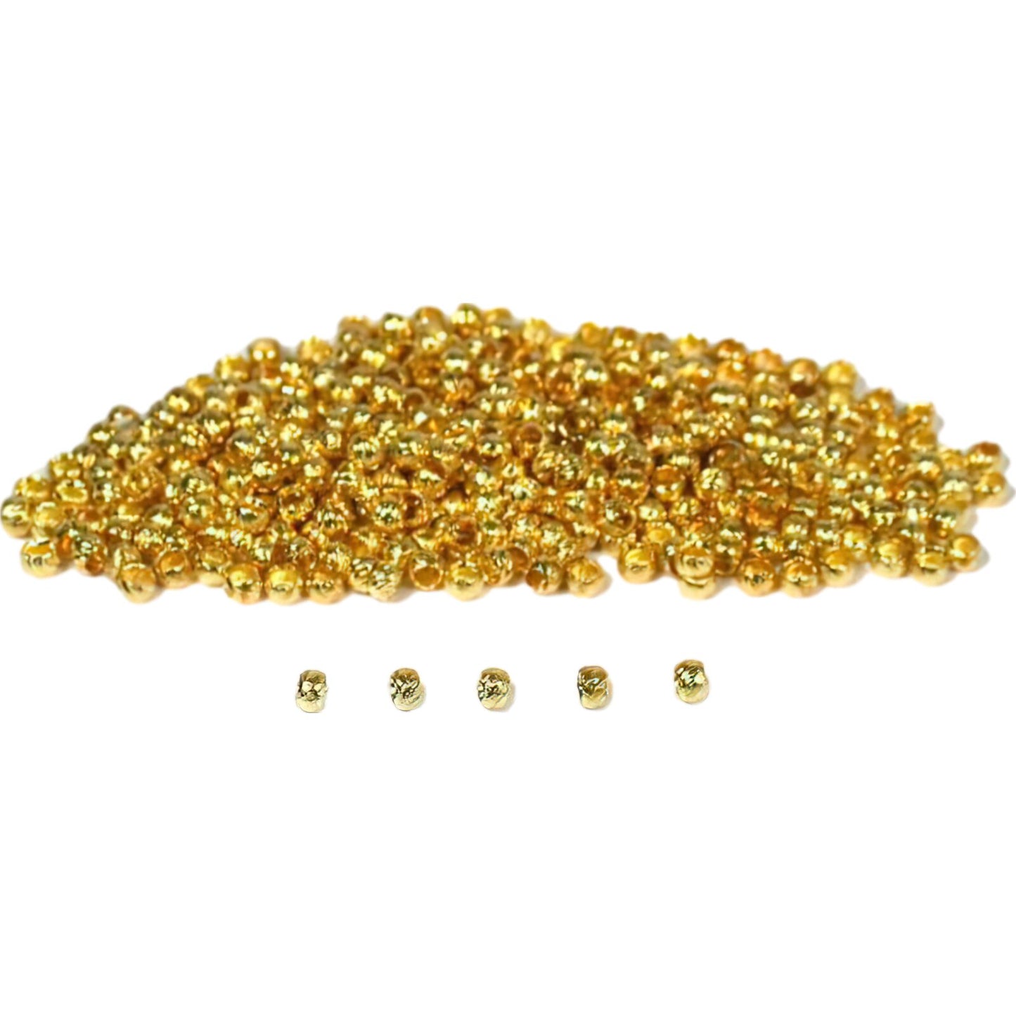 400 Gold Plated Crimp Beads Jewelry Beading Making Parts 2mm x 1mm