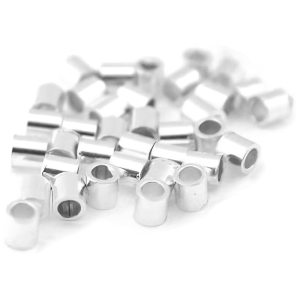40 Sterling Silver Crimp Tube Beads 2mm