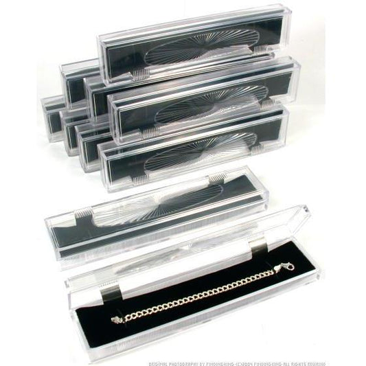10 Crystal Bracelet Jewelry Boxes Clear Cut Display Gift Holder