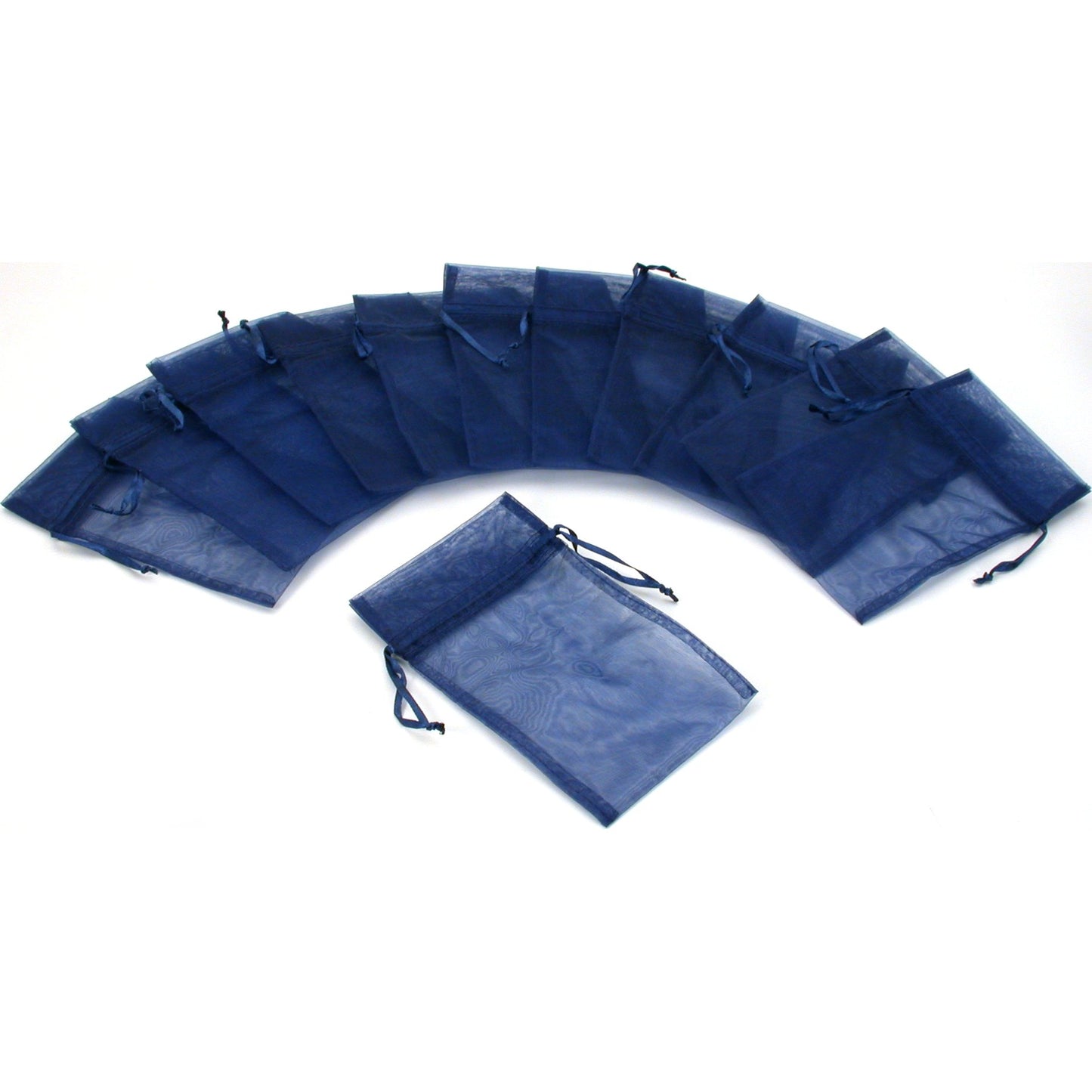 Navy Blue Organza Drawstring Jewelry Gift Bag Pouches 4" x 5" Kit 96 Pcs