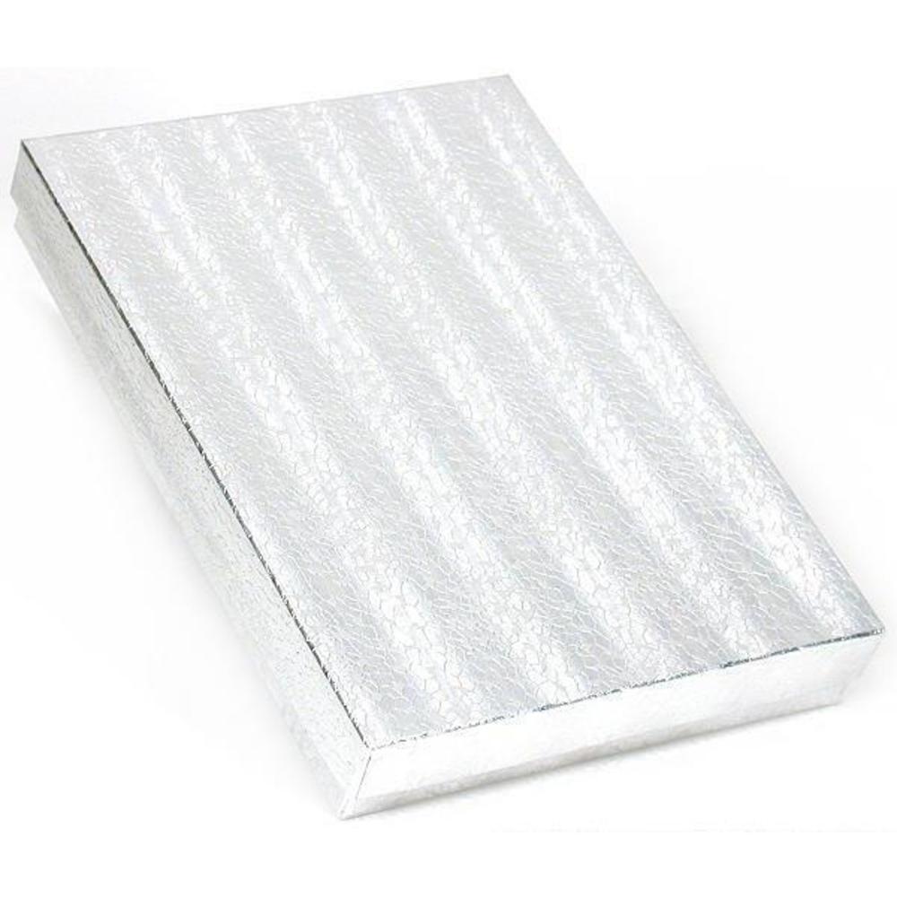 Cotton Filled Jewelry Gift Box Silver Color 7 1/8" (Only 1 Box)