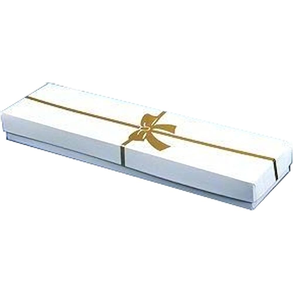 Bow-Tie Cotton Filled Jewelry Gift Box White 8" (Only 1 Box)