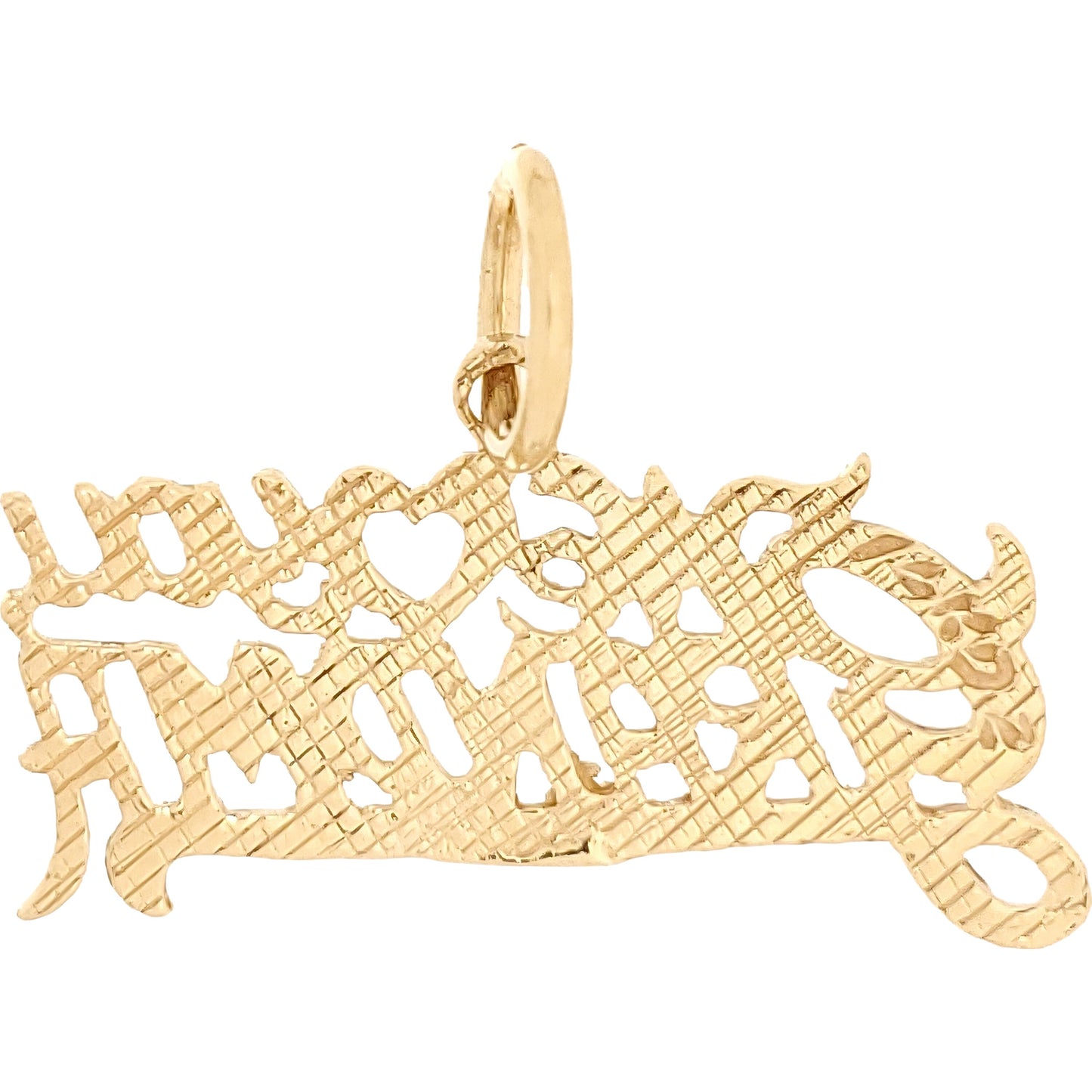 We Love You Grandma Charm Diamond-Cut 14k Gold 14mm