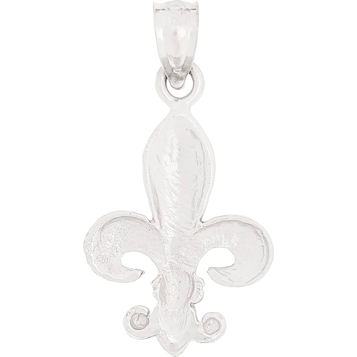 Fleur De Lis Charm 14k White Gold 18.5mm