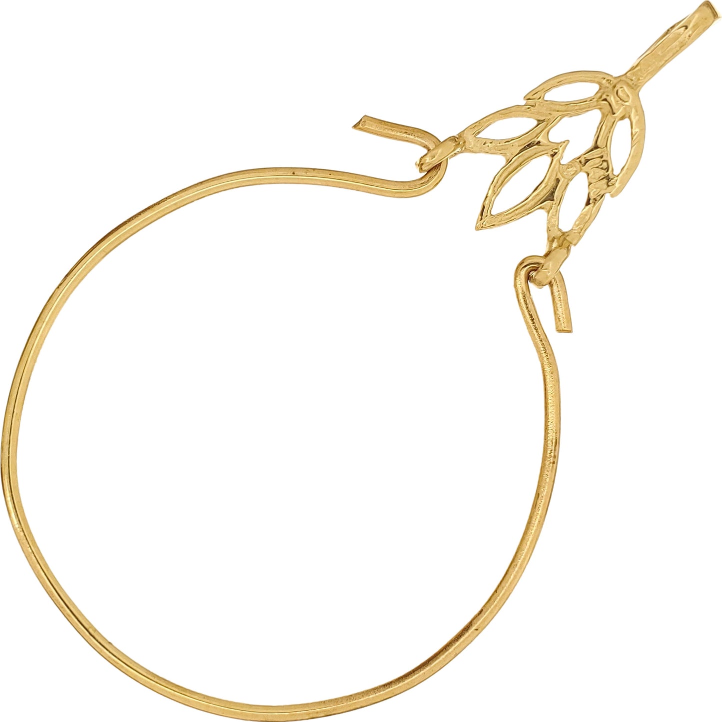 Leaf Charm Holder 14k Gold 33mm