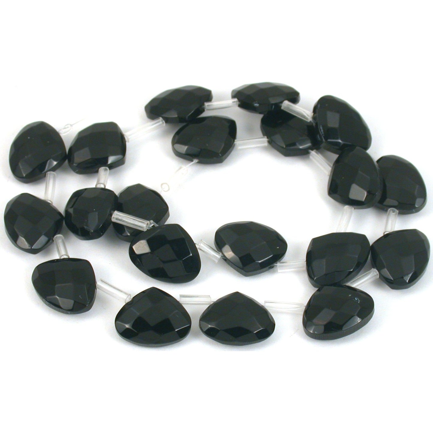 Black Faceted Peach FP Chinese Crystal Beads 15mm 3 St