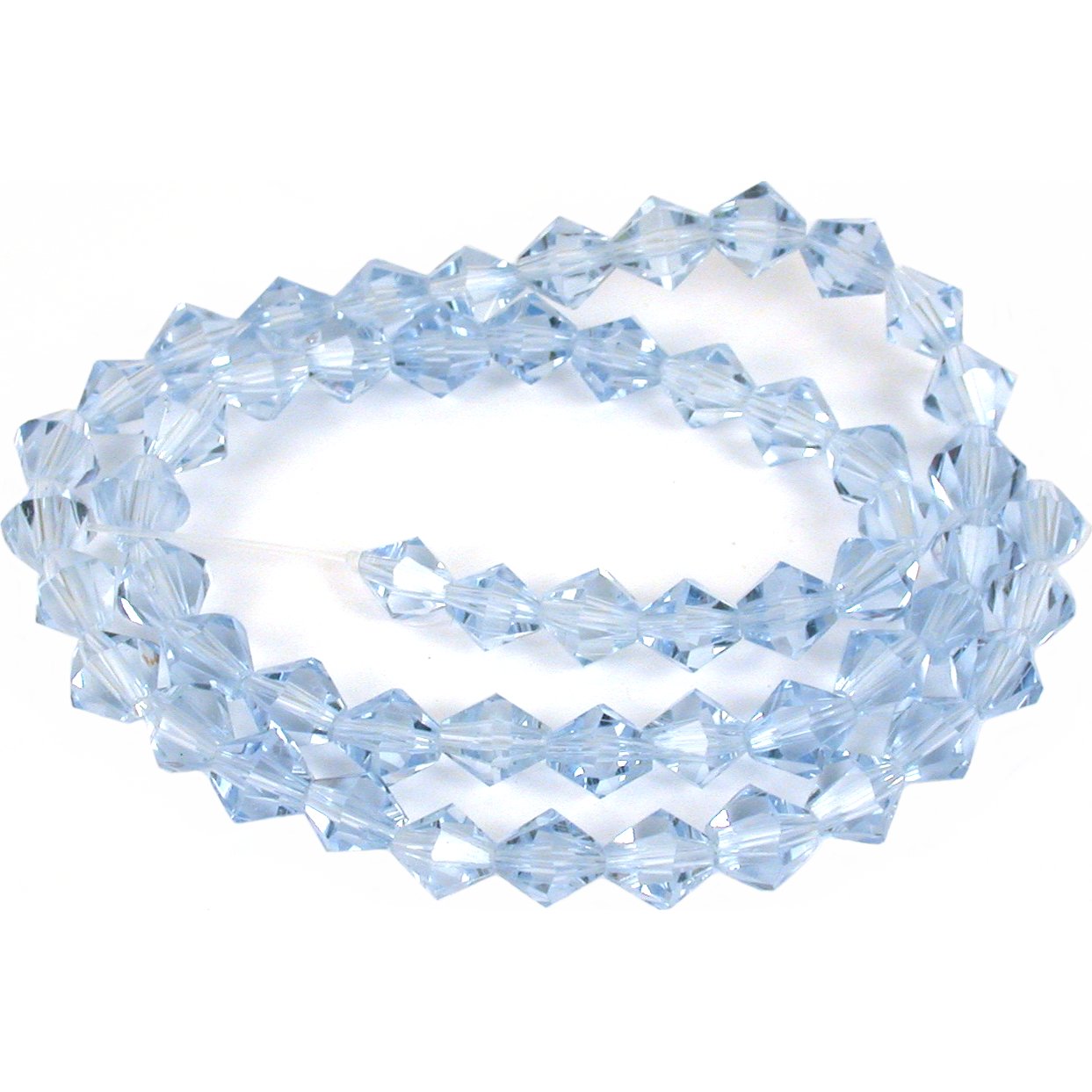 Aquamarine Bicone FP Chinese Crystal Beads 6mm 5 Strand