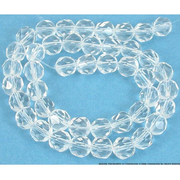 Round Faceted Fire Polished Chinese Crystal Beads Clear 8mm 2 Strands